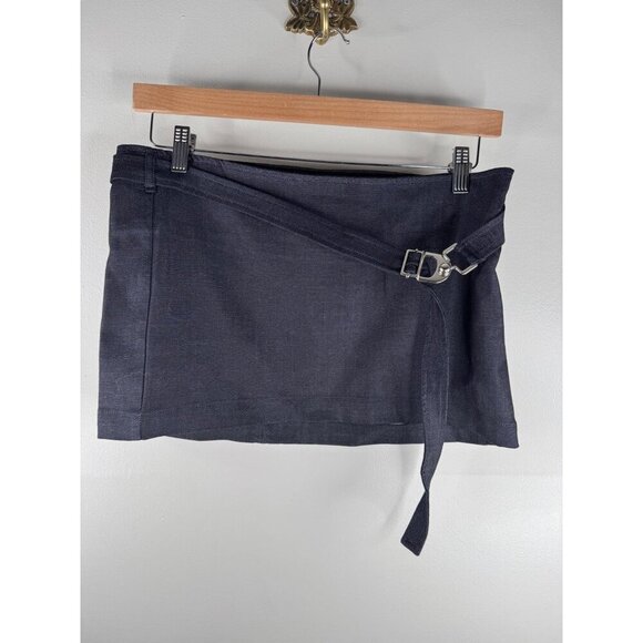 EB denim Wrap Mini Skirt in Rinse Size M Medium NWT - Picture 5 of 6